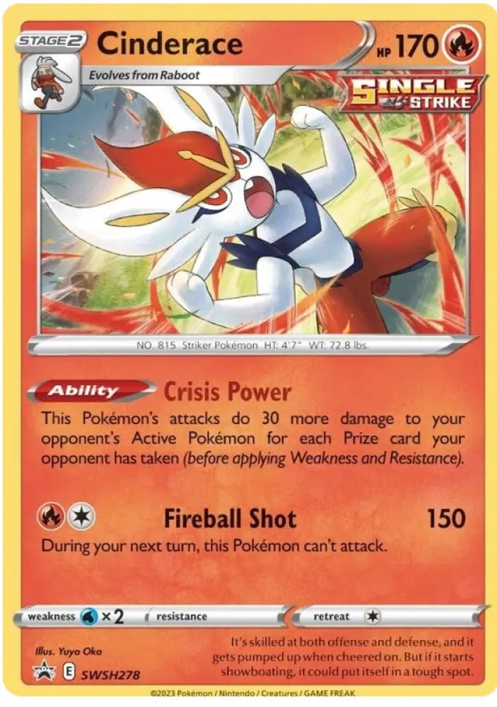 Cinderace (SWSH278) [Sword & Shield: Black Star Promos] - Pokemon Single