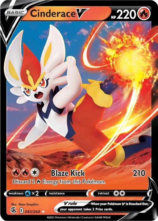 Cinderace V (043/264) [Sword & Shield: Fusion Strike] - Pokemon Single
