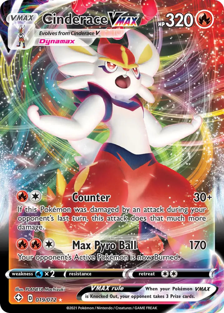 Cinderace VMAX (019/072) [Sword & Shield: Shining Fates] - Pokemon Single