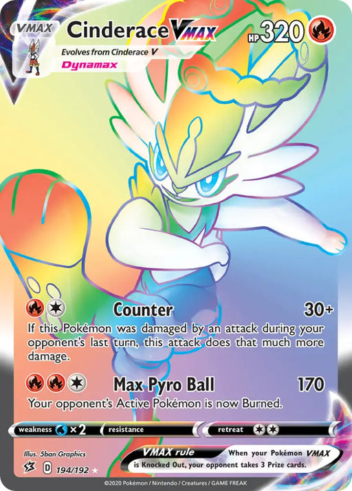 Cinderace VMAX (194/192) [Sword & Shield: Rebel Clash] - Pokemon Single