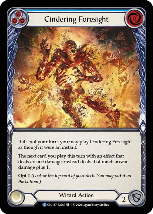 Cindering Foresight (Blue) [Crucible of War 1st Edition] 1st Edition Normal - Flesh And Blood Single