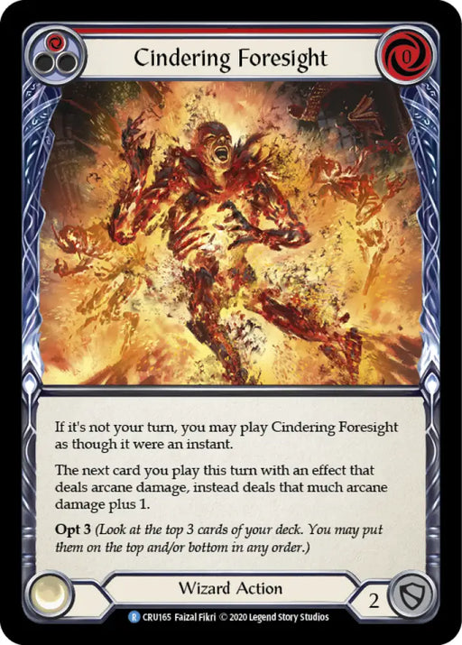 Cindering Foresight (Red) [Crucible of War 1st Edition] 1st Edition Normal - Flesh And Blood Single