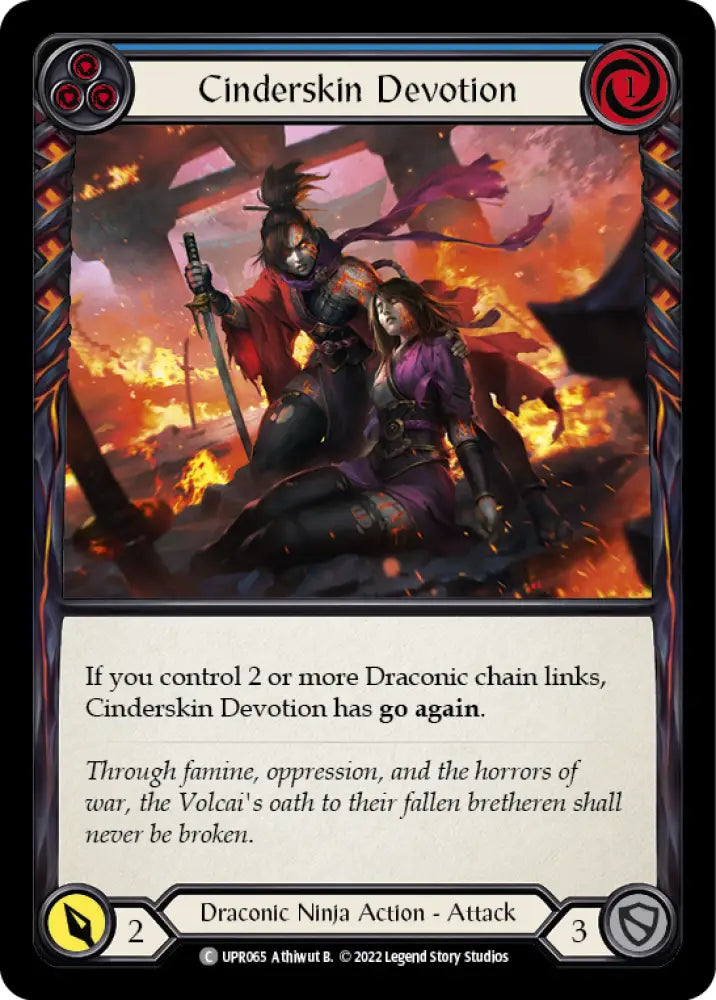Cinderskin Devotion (Blue) [Uprising] Rainbow Foil - Flesh And Blood Single