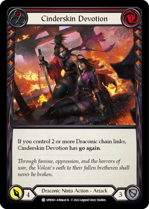 Cinderskin Devotion (Red) [Uprising] Rainbow Foil - Flesh And Blood Single