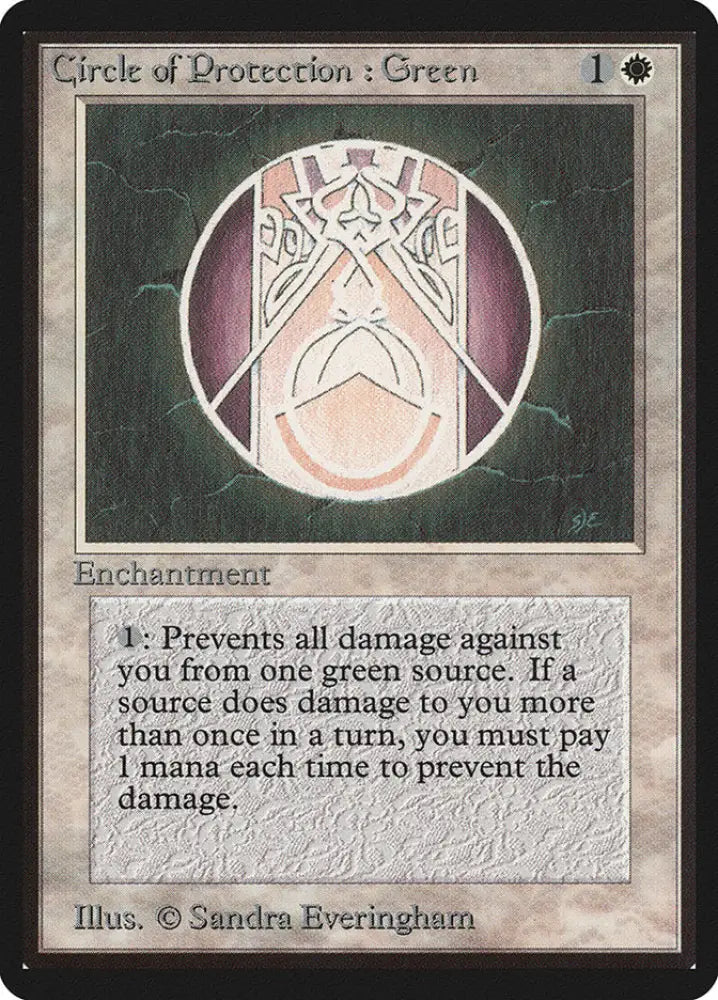 Circle of Protection: Green [Beta Edition] - MTG Single