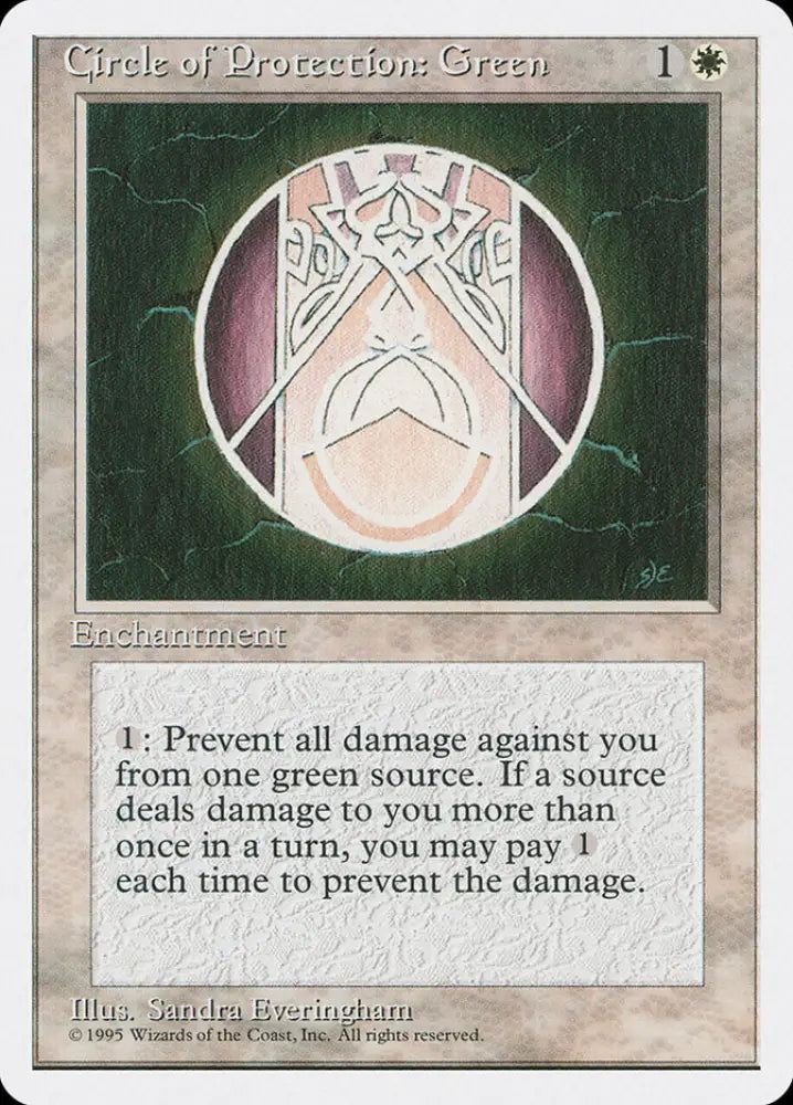 Circle of Protection: Green [Fourth Edition] - MTG Single