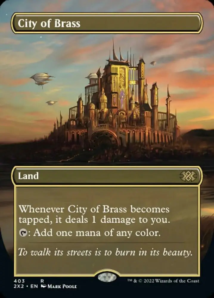 City of Brass (Borderless Alternate Art) [Double Masters 2022] - MTG Single
