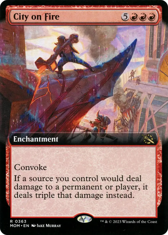 City on Fire (Extended Art) [March of the Machine] - MTG Single