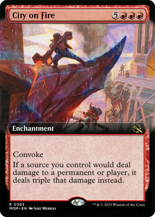 City on Fire (Extended Art) [March of the Machine] - MTG Single