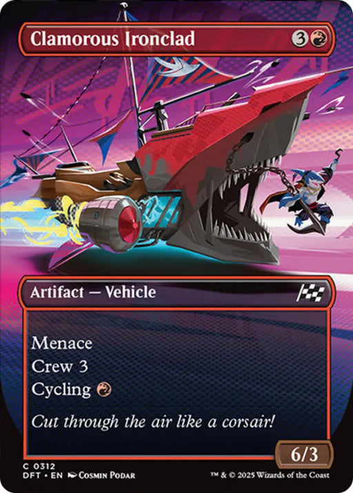 Clamorous Ironclad (Borderless) [Aetherdrift] - MTG Single