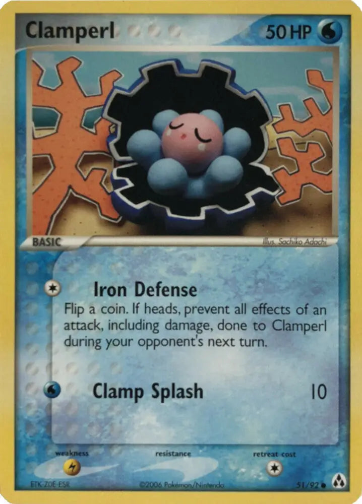 Clamperl (51/92) (Stamped) [EX: Legend Maker] - Pokemon Single