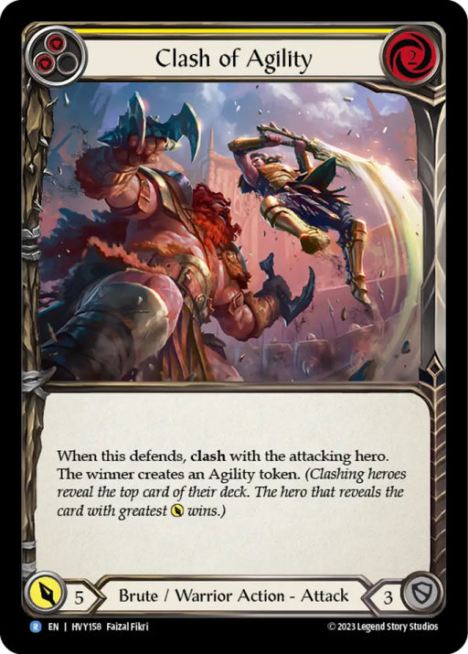Clash of Agility (Yellow) [Heavy Hitters] Rainbow Foil - Flesh And Blood Single