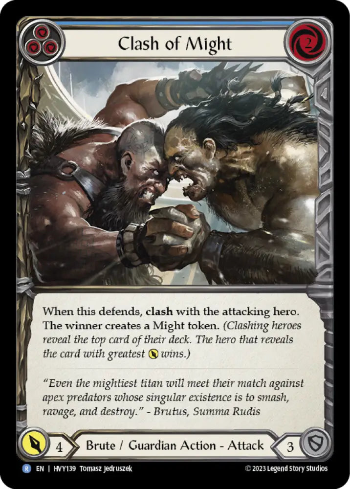 Clash of Might (Blue) [Heavy Hitters] - Flesh And Blood Single