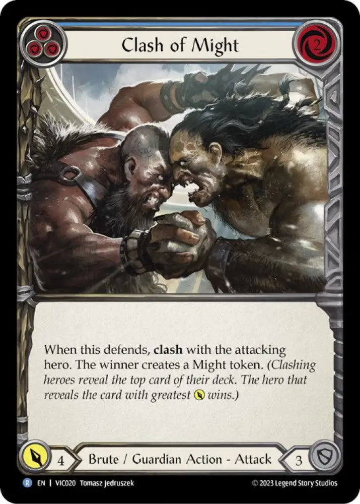 Clash of Might (Blue) [Heavy Hitters] (Victor Blitz Deck) - Flesh And Blood Single