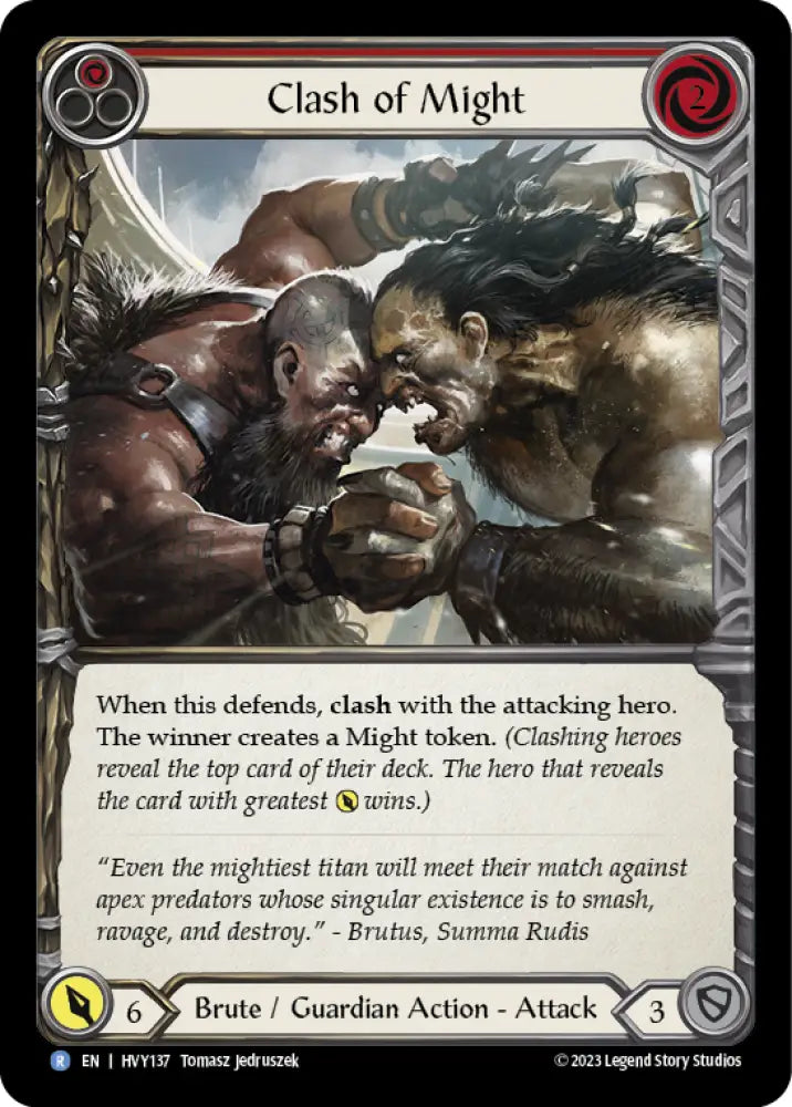 Clash of Might (Red) [Heavy Hitters] - Flesh And Blood Single
