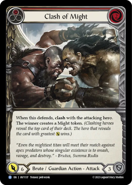 Clash of Might (Red) [Heavy Hitters] - Flesh And Blood Single