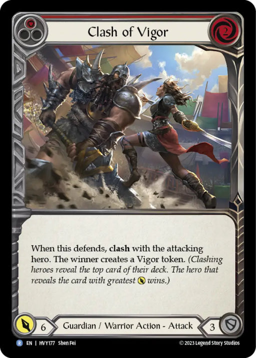 Clash of Vigor (Red) [Heavy Hitters] Rainbow Foil - Flesh And Blood Single