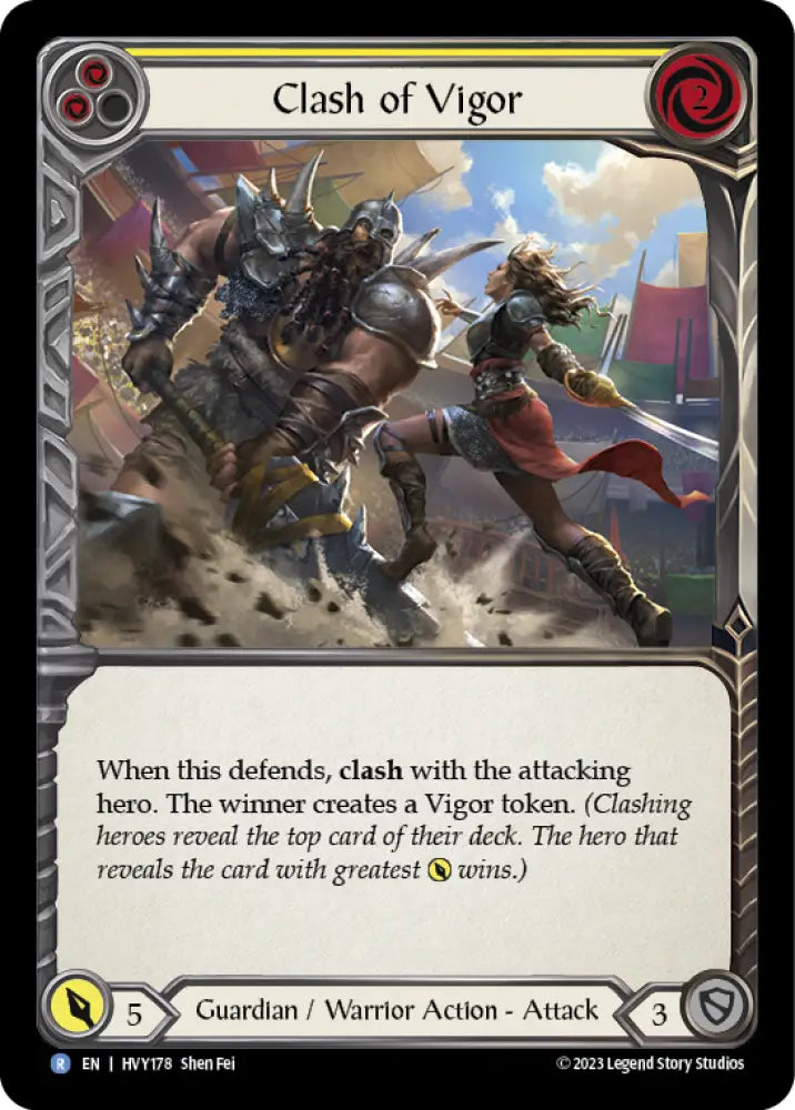 Clash of Vigor (Yellow) [Heavy Hitters] - Flesh And Blood Single