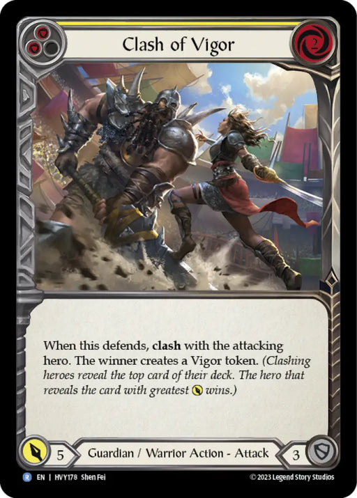 Clash of Vigor (Yellow) [Heavy Hitters] - Flesh And Blood Single