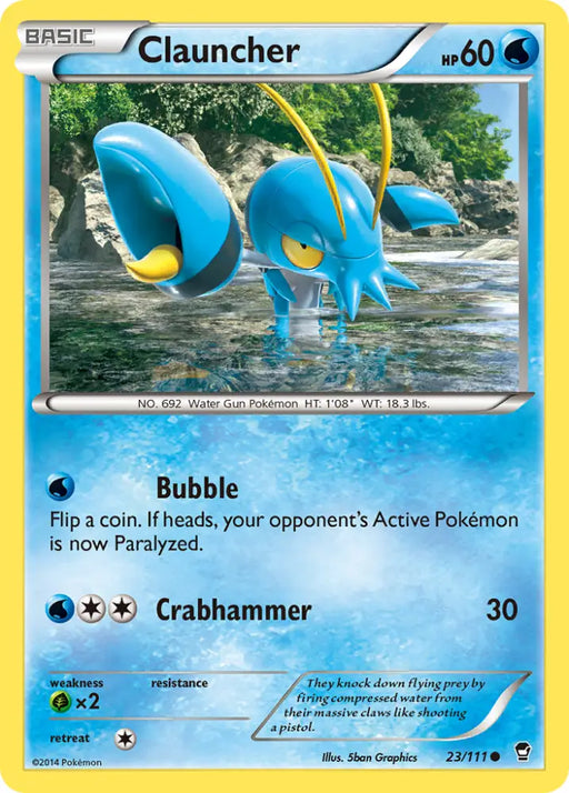 Clauncher (23/111) [XY: Furious Fists] - Pokemon Single