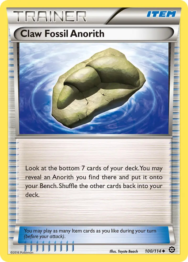 Claw Fossil Anorith (100/114) [XY: Steam Siege] - Pokemon Single