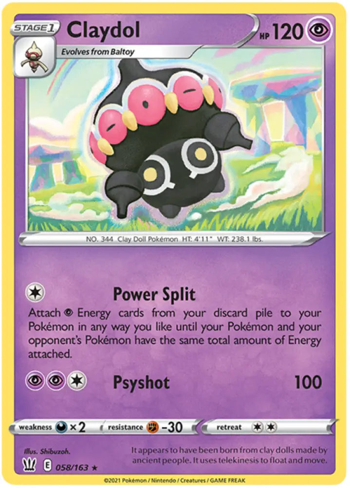 Claydol (058/163) [Sword & Shield: Battle Styles] - Pokemon Single