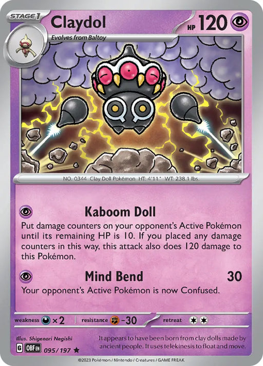 Claydol (095/197) [Scarlet & Violet: Obsidian Flames] - Pokemon Single