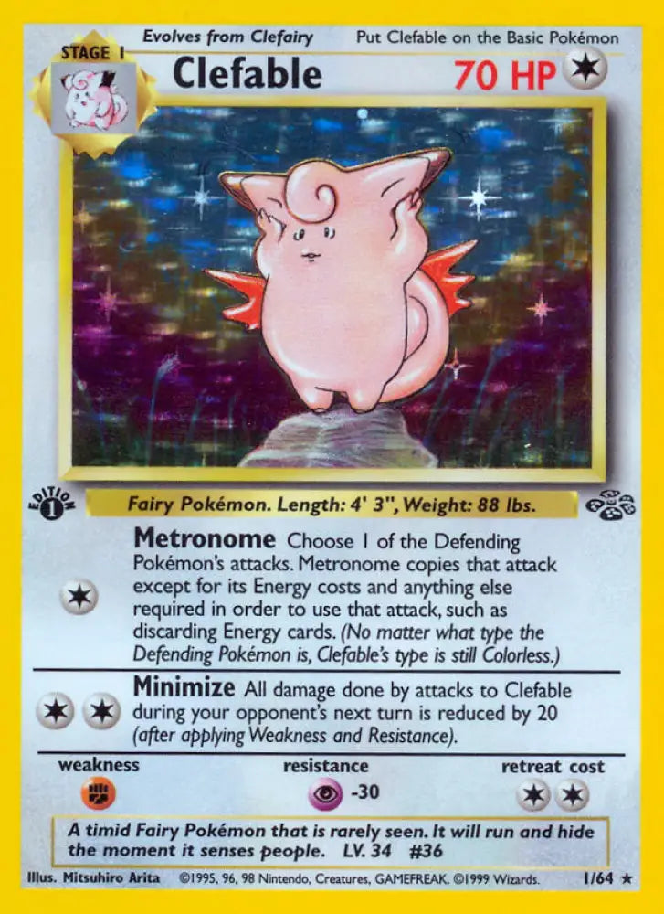 Clefable (1/64) [Jungle 1st Edition] - Pokemon Single