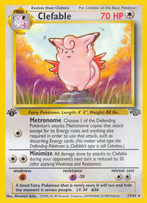 Clefable (17/64) [Jungle 1st Edition] - Pokemon Single