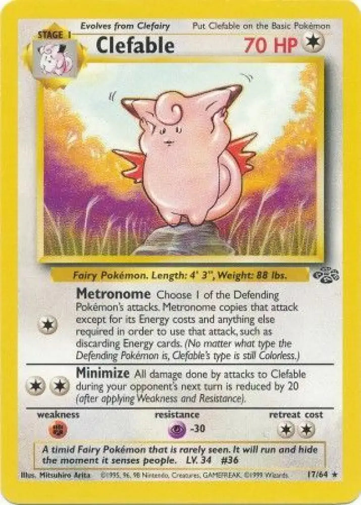 Clefable (17/64) [Jungle Unlimited] - Pokemon Single