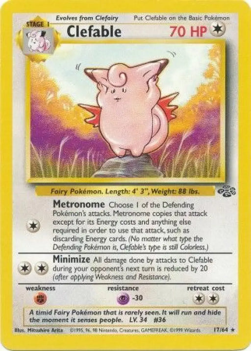 Clefable (17/64) [Jungle Unlimited] - Pokemon Single