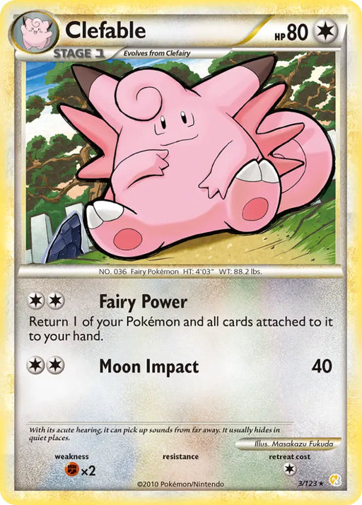 Clefable (3/123) [HeartGold & SoulSilver: Base Set] - Pokemon Single