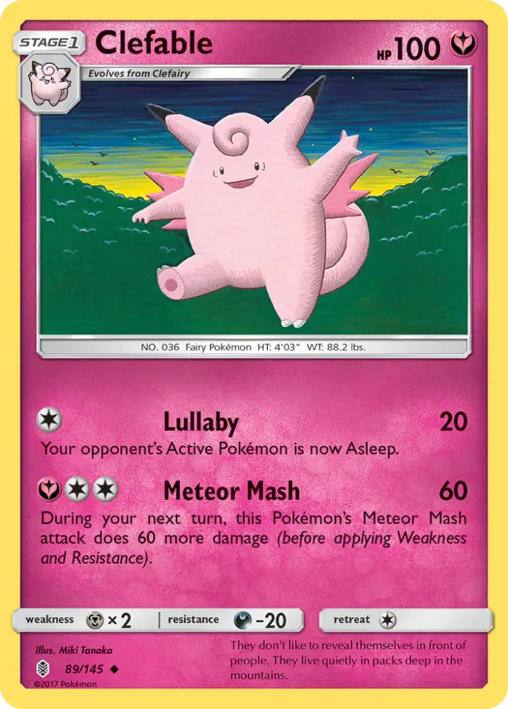Clefable (89/145) [Sun & Moon: Guardians Rising] - Pokemon Single