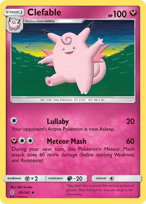 Clefable (89/145) [Sun & Moon: Guardians Rising] - Pokemon Single