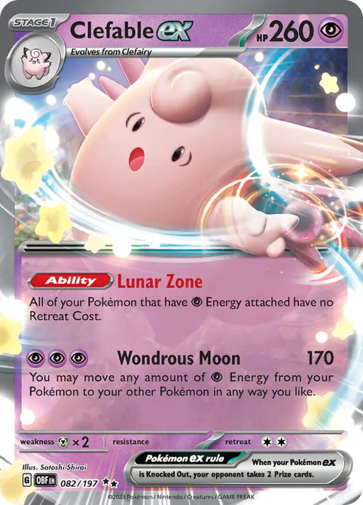 Clefable ex (082/197) [Scarlet & Violet: Obsidian Flames] - Pokemon Single