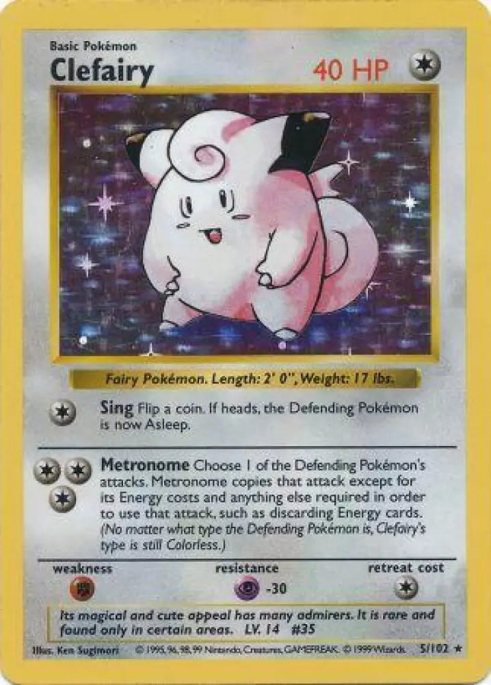 Clefairy (5/102) [Base Set Shadowless Unlimited] - Pokemon Single