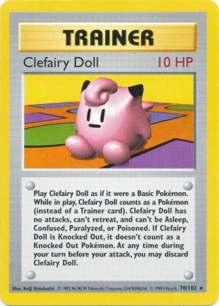 Clefairy Doll (70/102) [Base Set Shadowless Unlimited] - Pokemon Single