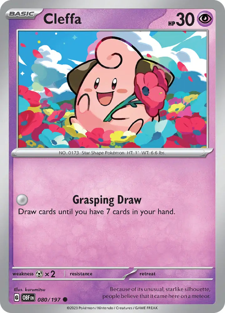Cleffa (080/197) [Scarlet & Violet: Obsidian Flames] - Pokemon Single