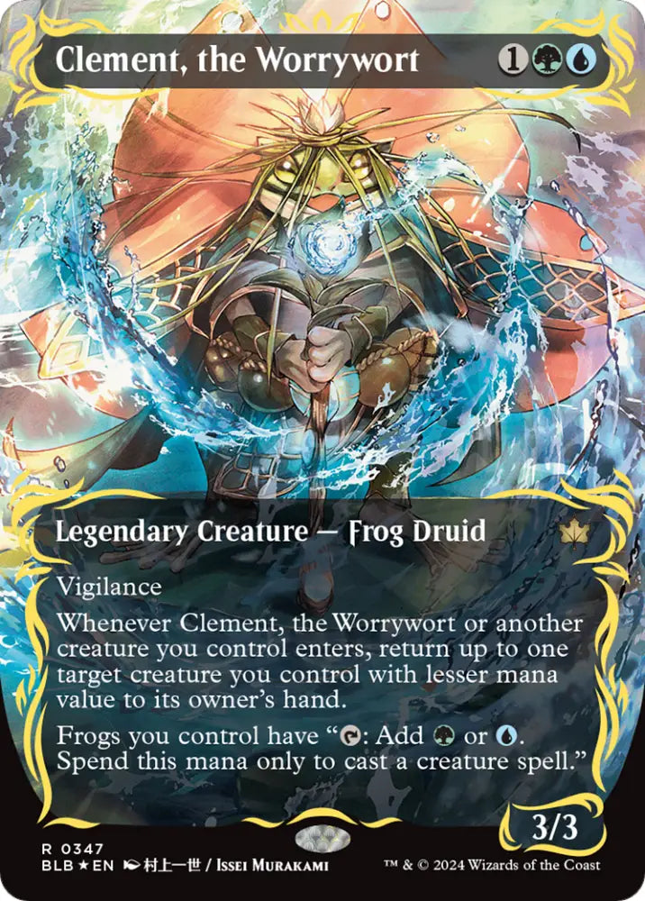 Clement the Worrywort (Borderless) (Raised Foil) [Bloomburrow] - MTG Single