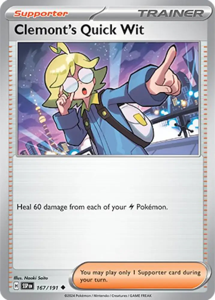 Clemont’s Quick Wit (167/191) [Scarlet & Violet: Surging Sparks] - Pokemon Single