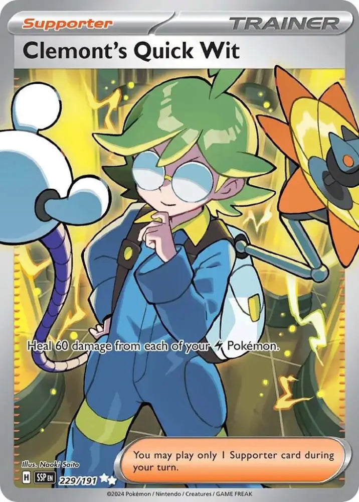 Clemont’s Quick Wit (229/191) [Scarlet & Violet: Surging Sparks] - Pokemon Single