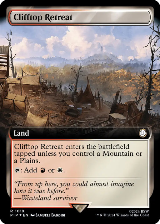 Clifftop Retreat (Extended Art) (Surge Foil) [Fallout] - MTG Single