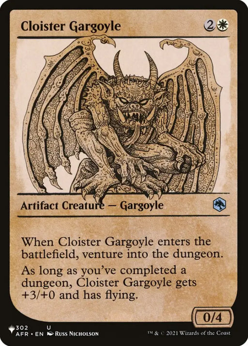 Cloister Gargoyle (Showcase) [The List] - MTG Single