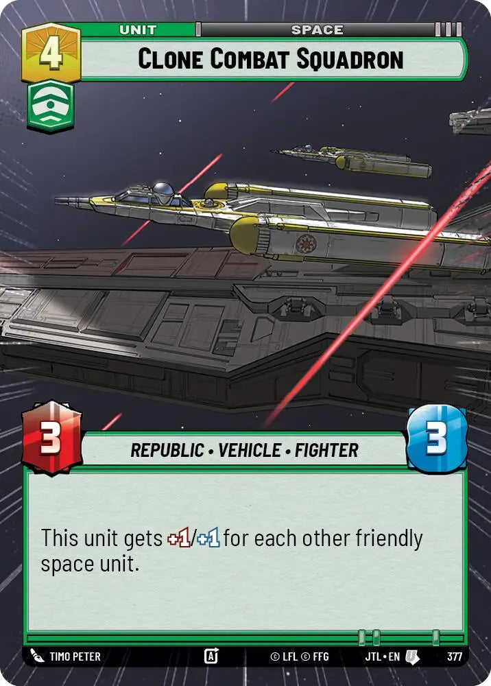Clone Combat Squadron (Hyperspace) (377) [Jump to Lightspeed] - Star Wars: Unlimited Single