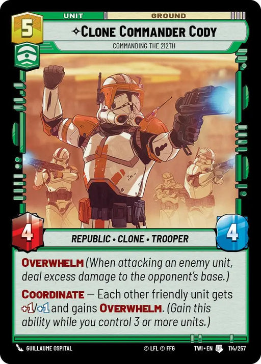 Clone Commander Cody - Commanding the 212th (114/257) [Twilight of the Republic] - Star Wars: Unlimited Single