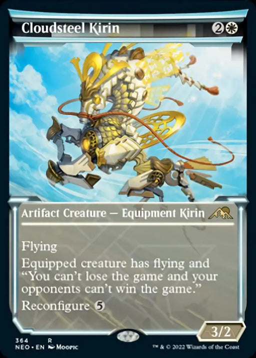 Cloudsteel Kirin (Showcase Soft Glow) [Kamigawa: Neon Dynasty] - MTG Single