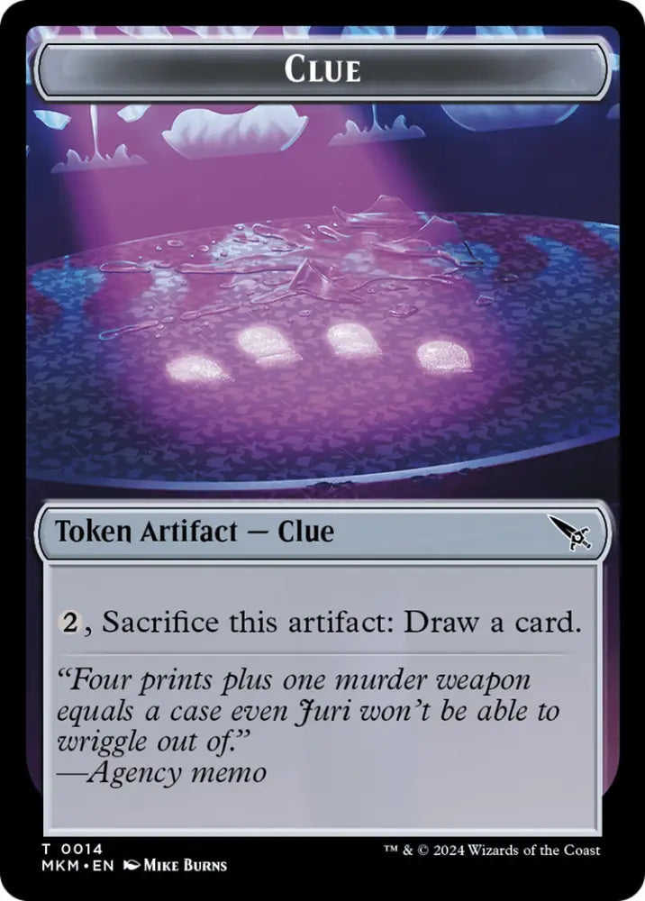 Clue (0014) // A 0041 Double-Sided Token [Murders at Karlov Manor Tokens] - MTG Single