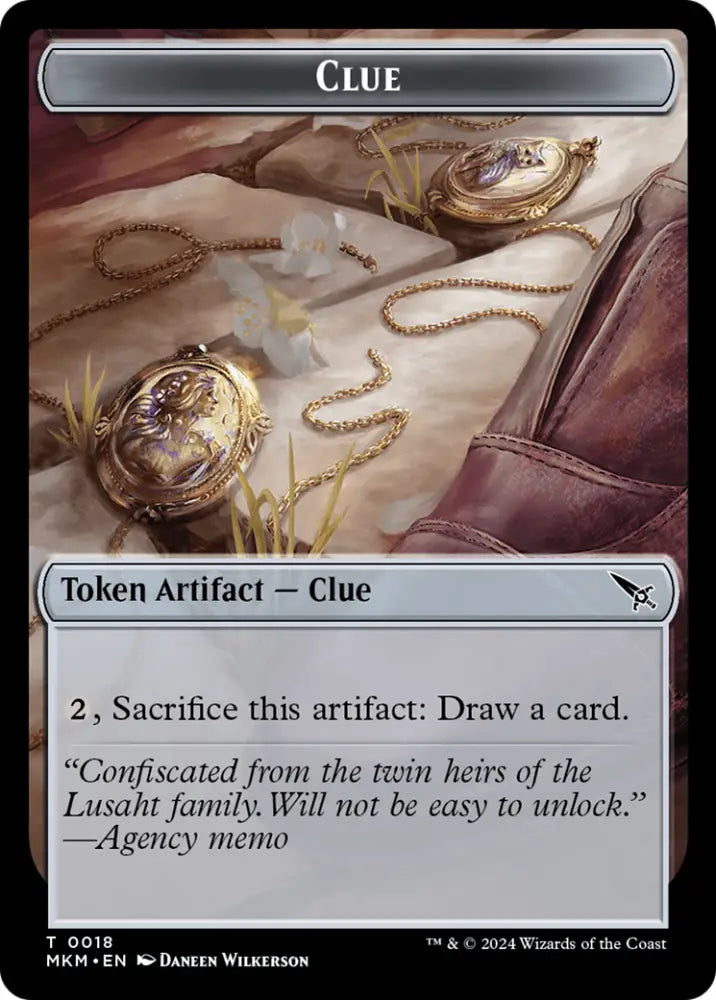 Clue (0018) // A 0045 Double-Sided Token [Murders at Karlov Manor Tokens] - MTG Single