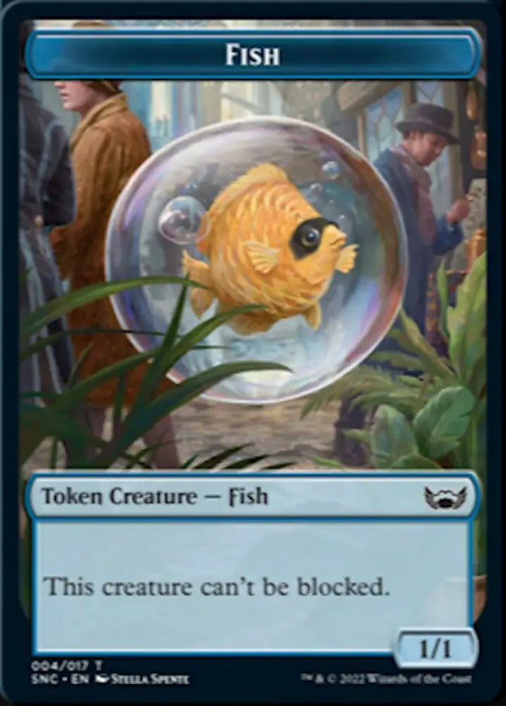 Clue // Fish Double-Sided Token [Streets of New Capenna Commander Tokens] - MTG Single