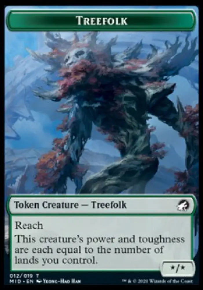 Clue // Treefolk Double-Sided Token [Innistrad: Midnight Hunt Tokens] - MTG Single